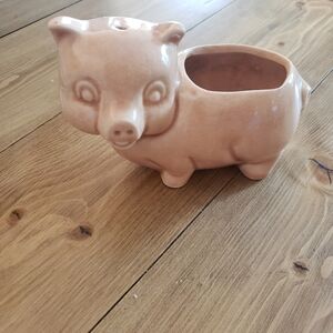 Vintage‎ pink piggy planter